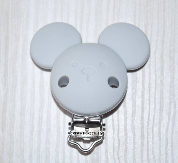Clip silicone souris gris clair