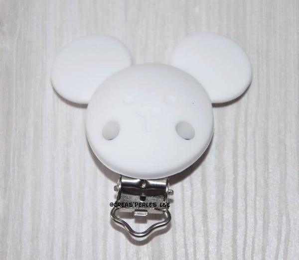 Clip silicone souris blanc
