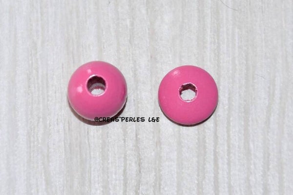 Perles en bois 10mm rose corail
