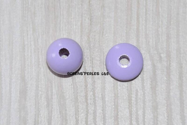 Perles en bois 10mm lilas