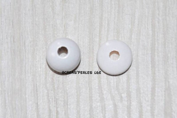 Perles en bois 10mm blanc