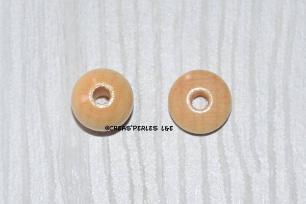 Perles en bois 10mm bois nature brillant