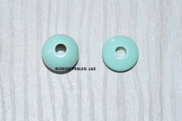 Perles en bois 10mm menthe