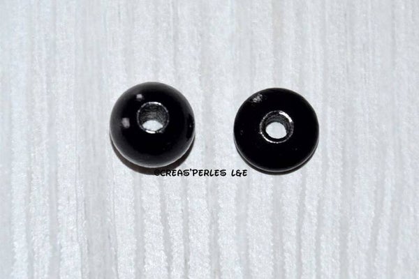 Perles en bois 10mm noir