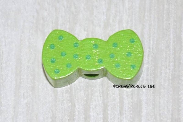 Noeud papillon bois vert pomme
