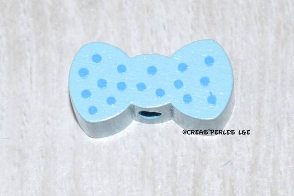 Noeud papillon bois bleu clair
