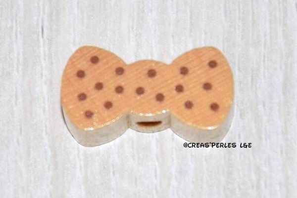 Noeud papillon bois nature brillant