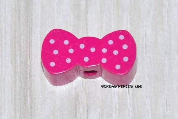 Noeud papillon bois rose fuchsia
