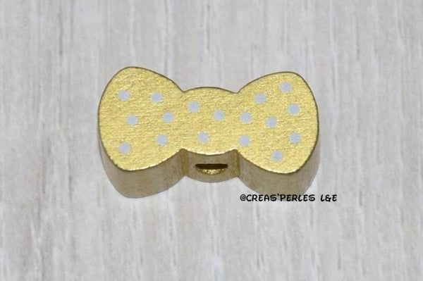 Noeud papillon bois or