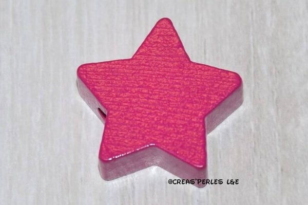 Perle étoile bois rose fuchsia