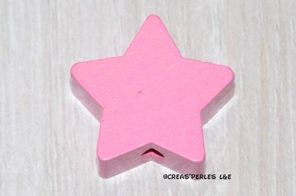 Perle étoile bois rose moyen