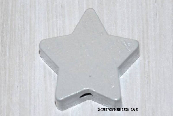 Perle étoile bois gris clair