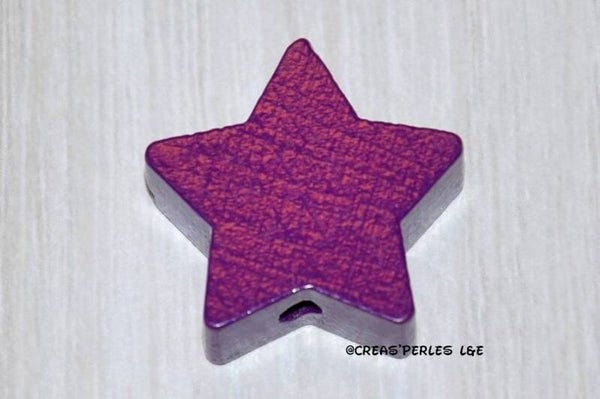 Perle étoile bois violet foncé