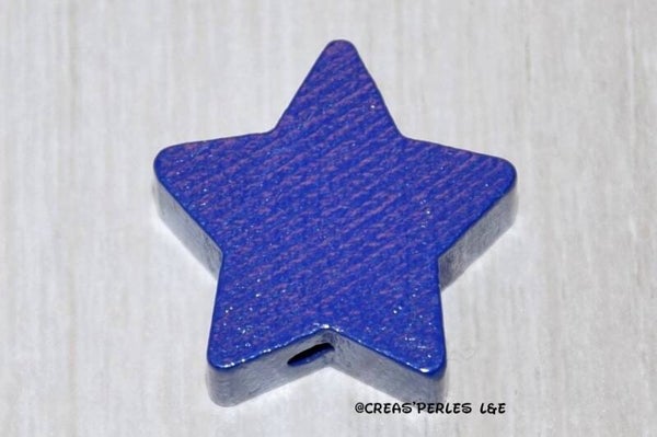Perle étoile bois bleu foncé