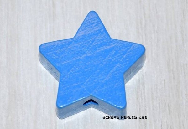 Perle étoile bois bleu moyen