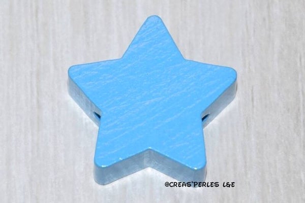 Perle étoile bois bleu azur