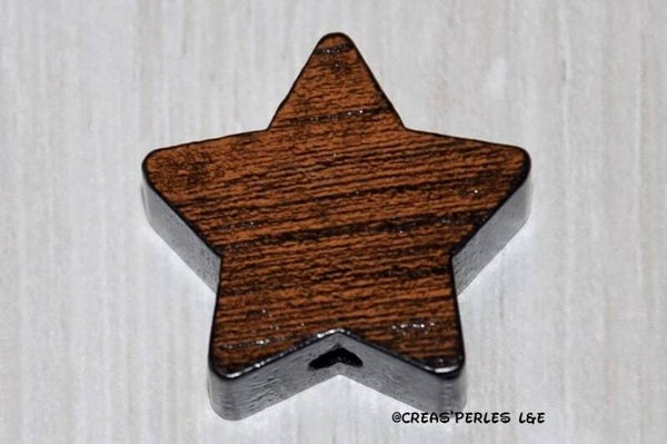 Perle étoile bois noir