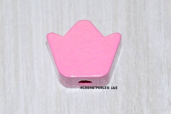 Perle petite couronne bois rose moyen