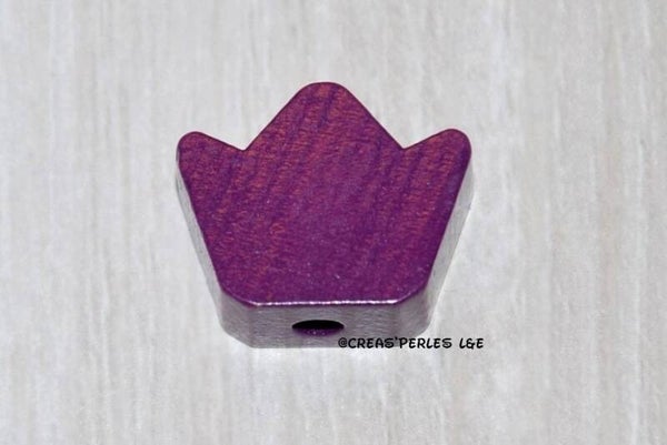Perle petite couronne bois violet foncé