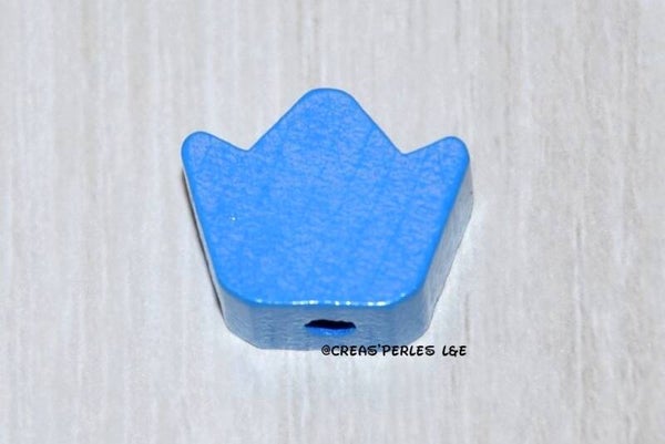 Perle petite couronne bleu moyen
