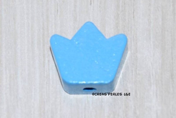 Perle petite couronne bleu azur