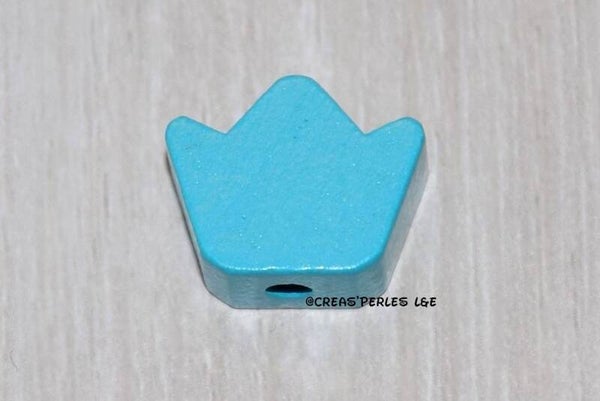 Perle petite couronne bleu turquoise