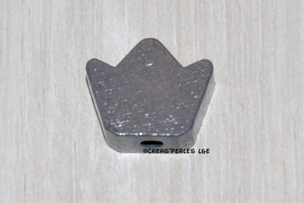 Perle petite couronne gris foncé
