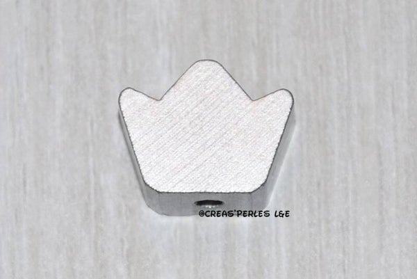 Perle petite couronne gris argenté