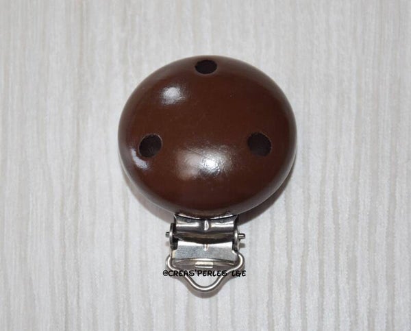 Clip bois marron foncé