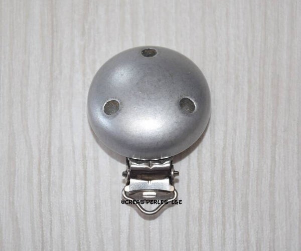 Clip bois gris argenté