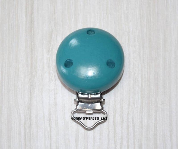 Clip bois vert turquoise