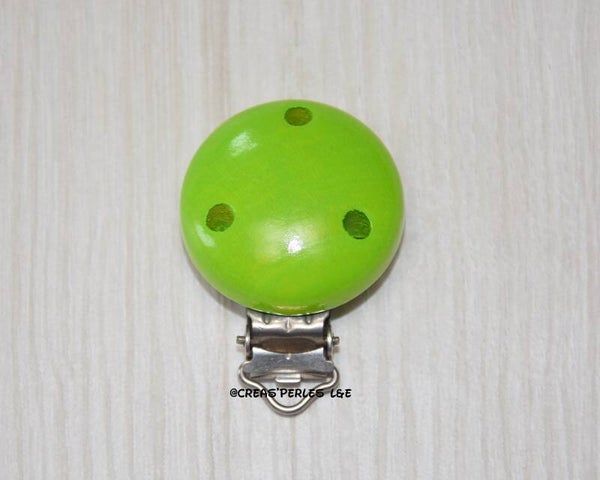 Clip bois vert pomme