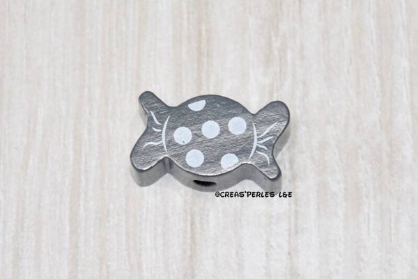 Perle bonbon bois gris foncé