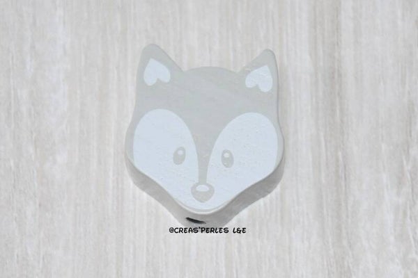 Perle renard bois gris clair