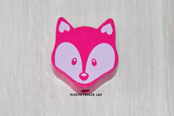 Perle renard bois rose fuchsia