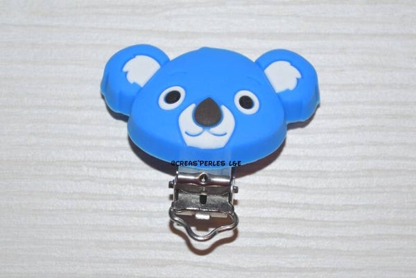 Clip silicone koala bleu azur
