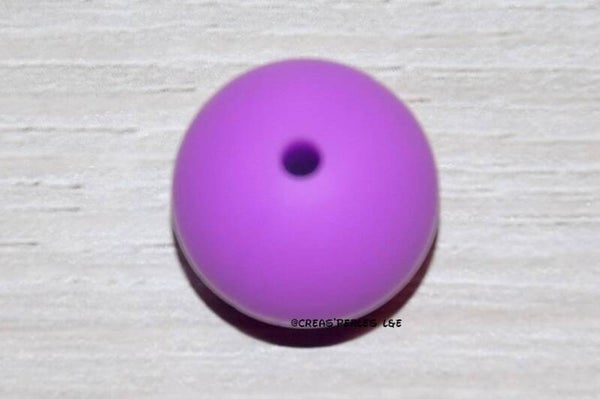 1 perle silicone 15mm violet