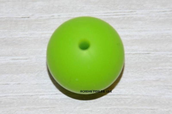 10 perles rondes silicone 9mm vert pomme