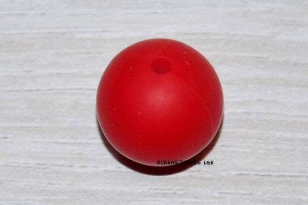 1 perle silicone 15mm rouge