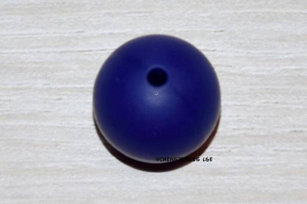 1 perle silicone 15mm bleu nuit