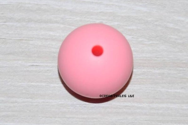 1 perle silicone 15mm rose candy