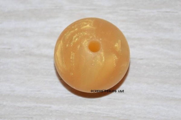 1 perle silicone 15mm or nacré