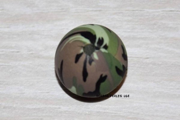 1 perle silicone 15mm militaire