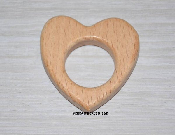Anneau de dentition en bois coeur