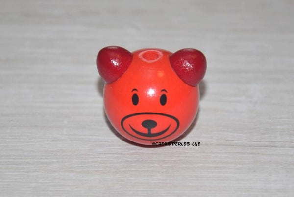 Perle ours 3D rouge