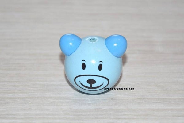 Perle ours 3D bleu clair