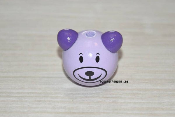 Perle ours 3D lilas