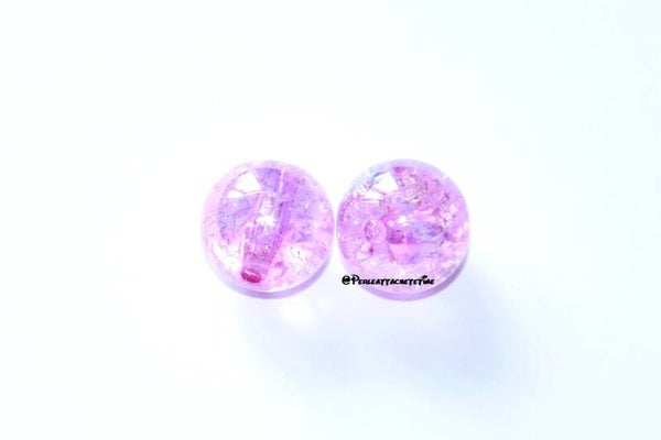 10 perles acrylique lilas 12mm