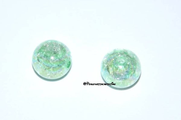 10 perles acrylique vert clair 12mm