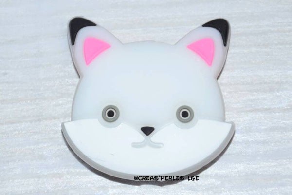 Tête de chat silicone blanc